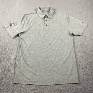 Under Armour Heatgear Polo Golf Shirt Men's Medium Gray Summer